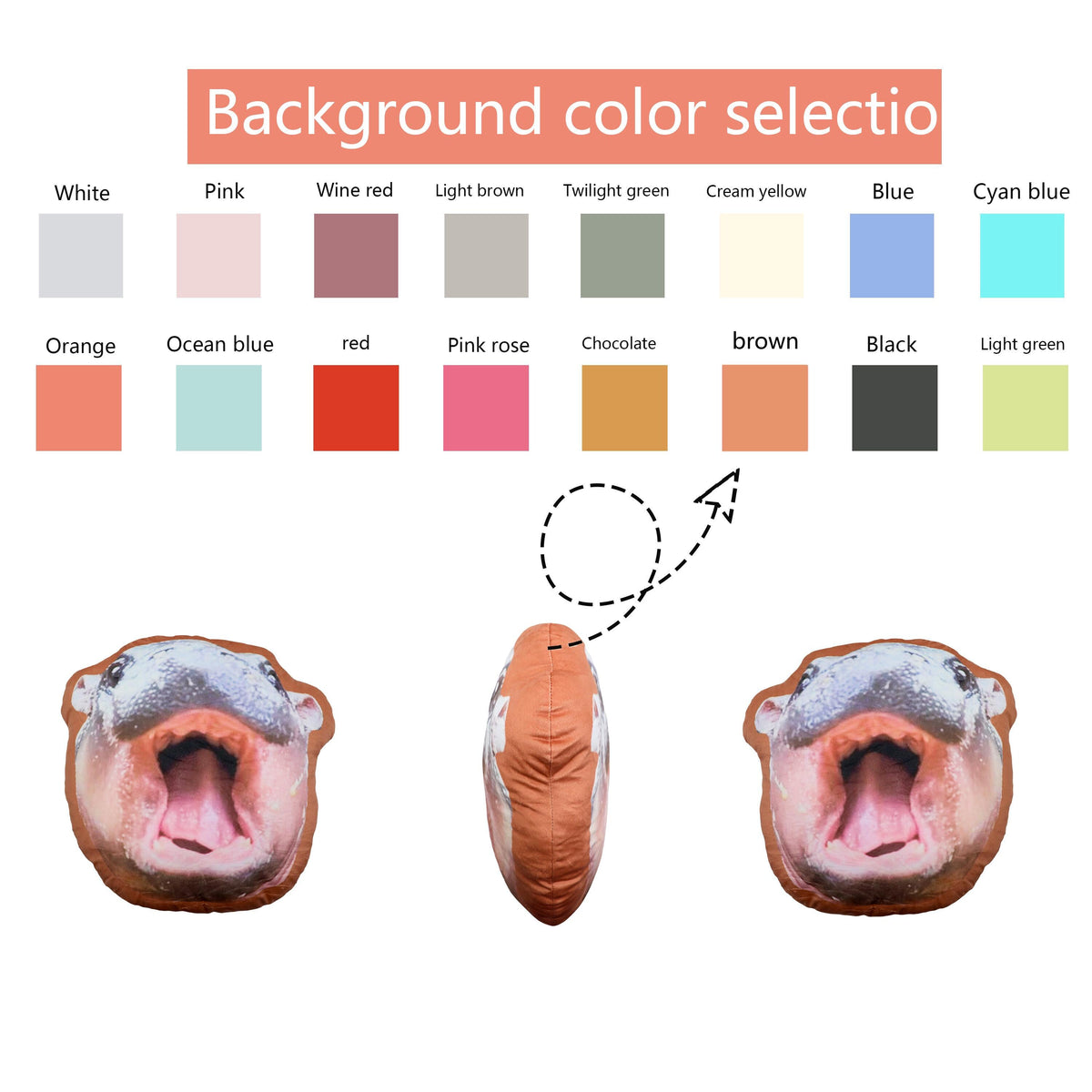 Hippo pillow | moo | pygmy hippopotamus | custom photo pillow | custom pillow | funny gifts