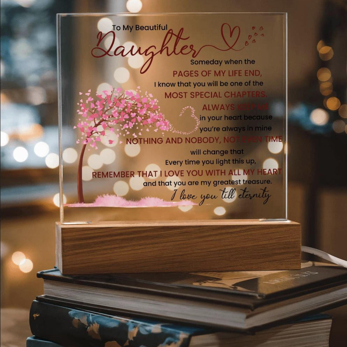 Night light Keepsake Gift for Daughter- Eternity- Plaque lamp Graduation Gift For Daughter, Gift From Mom, Gift From Dad, Birthday Gift