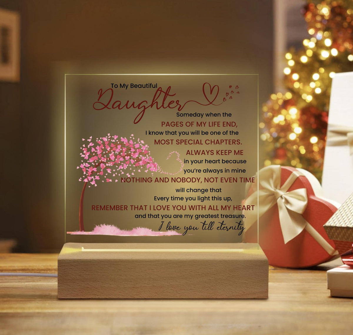 Night light Keepsake Gift for Daughter- Eternity- Plaque lamp Graduation Gift For Daughter, Gift From Mom, Gift From Dad, Birthday Gift