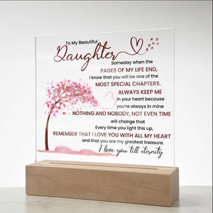 Night light Keepsake Gift for Daughter- Eternity- Plaque lamp Graduation Gift For Daughter, Gift From Mom, Gift From Dad, Birthday Gift