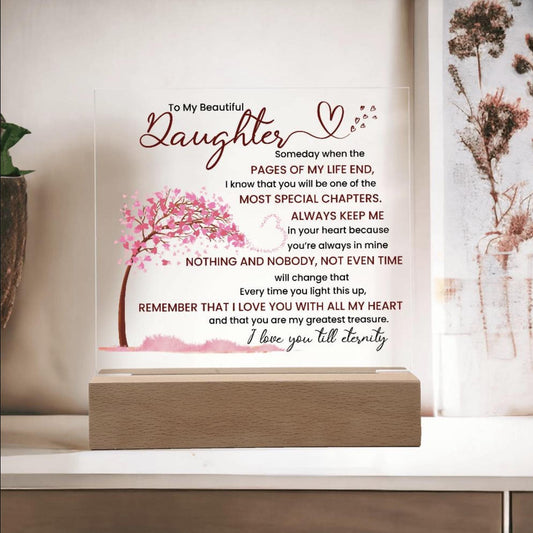 Night light Keepsake Gift for Daughter- Eternity- Plaque lamp Graduation Gift For Daughter, Gift From Mom, Gift From Dad, Birthday Gift