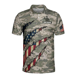 Veteran U.S Military Army Personalized Name American Patriotic Veteran 3D All Over Printed Polo Shirt