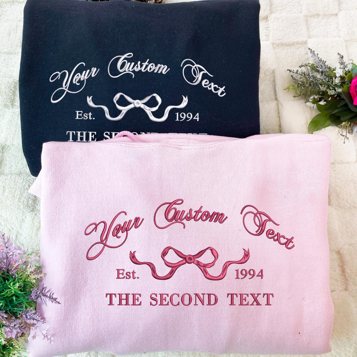 Embroidered Sorority Shirt, Girls Trip Sweatshirt, Coquette Sorority Tee, Custom Text Shirt, Custom College Sorority Crewnecks, BFF Gift