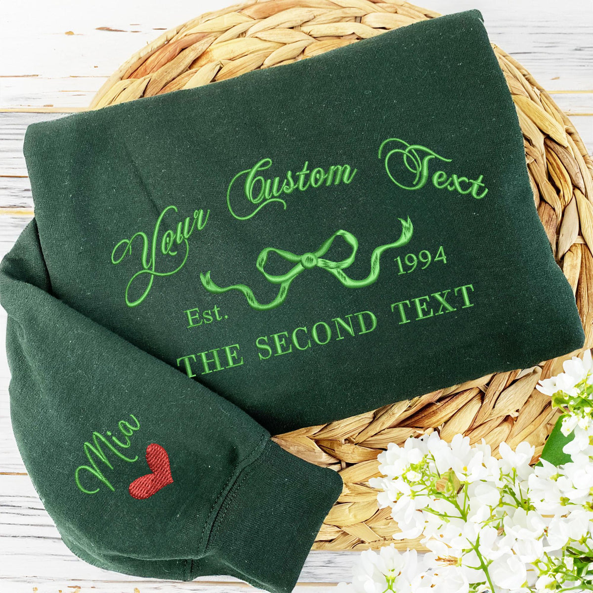 Embroidered Sorority Shirt, Girls Trip Sweatshirt, Coquette Sorority Tee, Custom Text Shirt, Custom College Sorority Crewnecks, BFF Gift