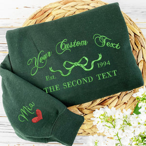 Embroidered Sorority Shirt, Girls Trip Sweatshirt, Coquette Sorority Tee, Custom Text Shirt, Custom College Sorority Crewnecks, BFF Gift