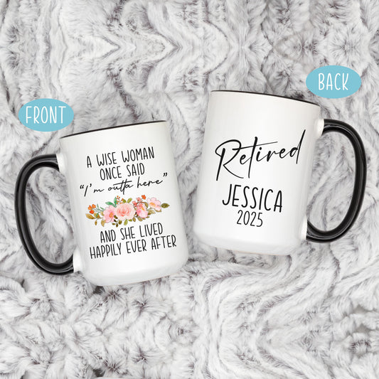 Retirement Gifts for Women Personalized Funny Retirement Gift 2025 Friend Boss Coworker Retirement Party Woman Retirement Mug A Wise Woman