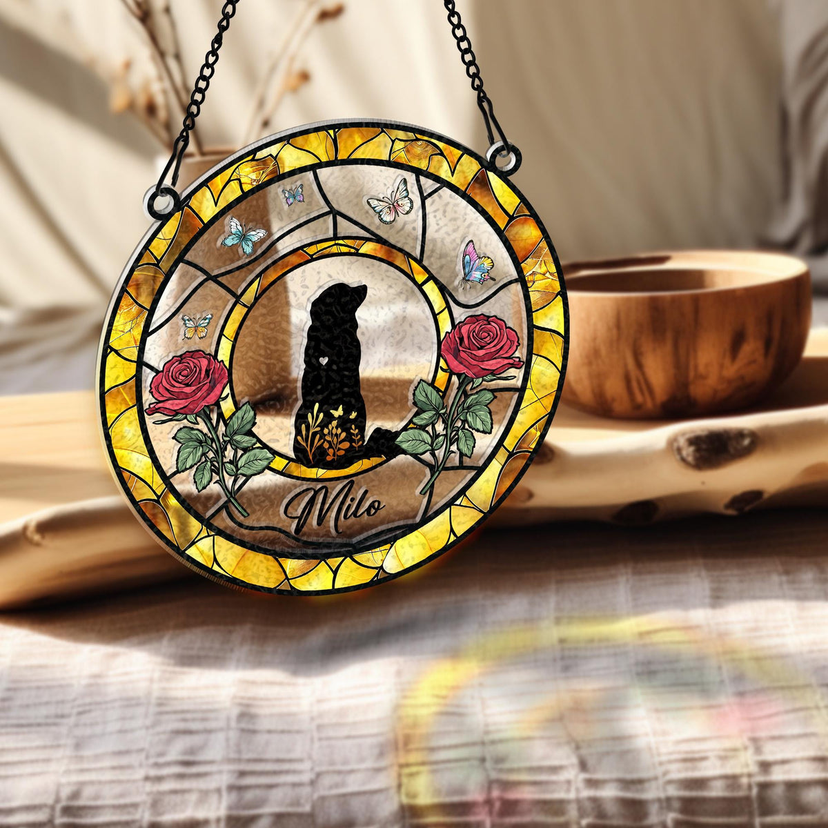 Personalized Dog Lover Gift, Custom Dog Breed Suncatcher, Gifts For Pet Lover, Cute Dog Suncatcher, Dog Memorial Gift, Christmas Gift