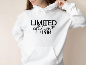 Birthday Hoodie, Personalised Hoodie, 40th Birthday Jumper, 1985 Hoodie, 50th Birthday Gift, 1965 Jumper, Limited Edition Top, 1975 Jumper