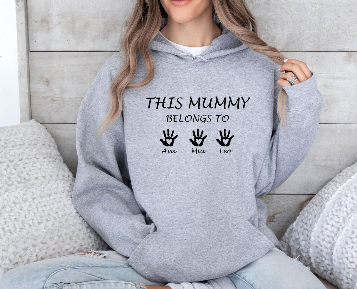 This Mummy Belongs, Custom Mama Hoodie, Personalised Mum, Mummy Gift, New Mom Gift, Mother's Day Gift, Mothers Day Hoodie, Mum Birthday Gift