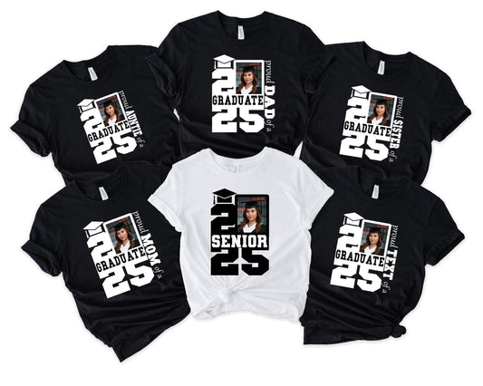 Proud Family Custom Graduation 2025 Shirt,Personalized Graduation Family Shirts,Group Graduation Photo Shirt,Family of Class of 2025 Shirt