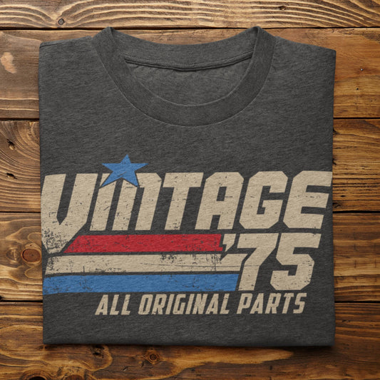 Retro 50th Birthday Gift for Men, Vintage 1975 T-Shirt, 50 Years Old Gift, Classic Eighties Tee, Birthday Present for Him, Dad, Husband