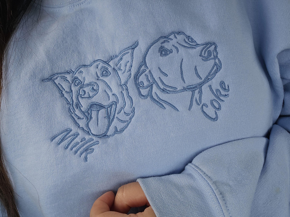 Embroidered Sweatshirt Custom Pet Parent Birthday Gift Dog Lover Sweatshirt Cat Lover Personalized Dog Mom Gift Pet Face Sweatshirt Gift