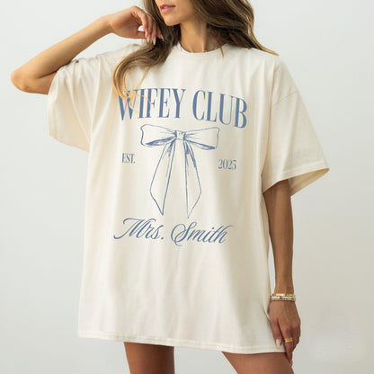Custom Wifey Tshirt Comfort Colors, Fiance Shirt, New Wife Gift, Coquette Wifey Shirt, Engagement Gift, Engagement Announcement, Bride Shirt