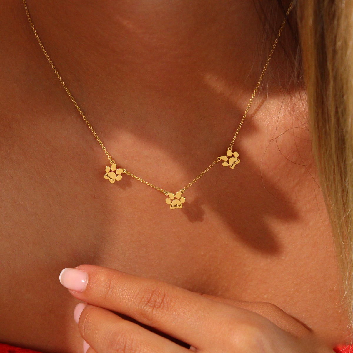 Paw Print Name Necklace,Personalized Dog Paw Necklace, Animal Necklace,Pet Necklace, Personalized Gifts,Pet Memorial Gift