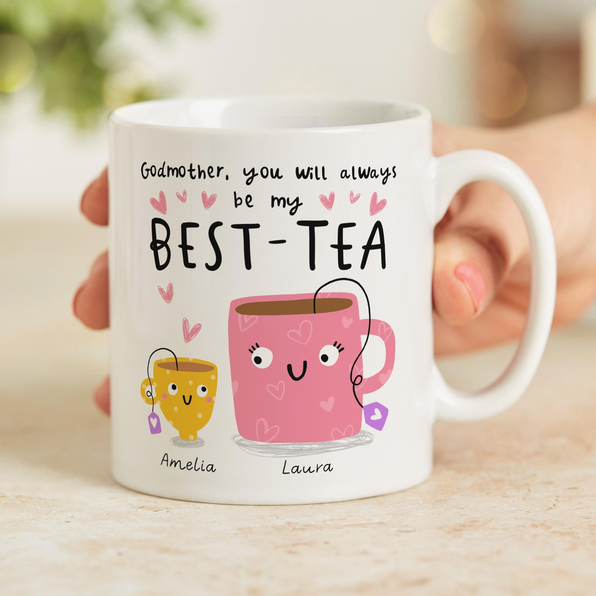 Godmother My Best-Tea Mug, Personalised Gift, Funny Gift, Cute Gift, Personalised Gift for Godparent