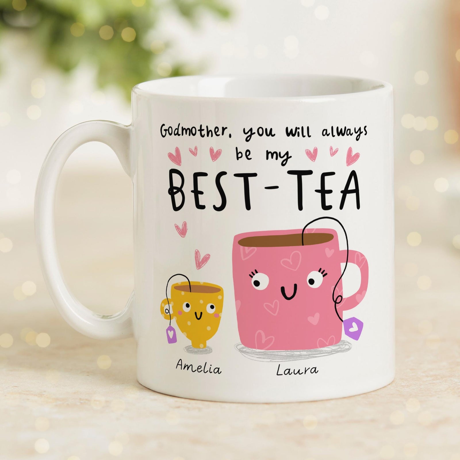 Godmother My Best-Tea Mug, Personalised Gift, Funny Gift, Cute Gift, Personalised Gift for Godparent