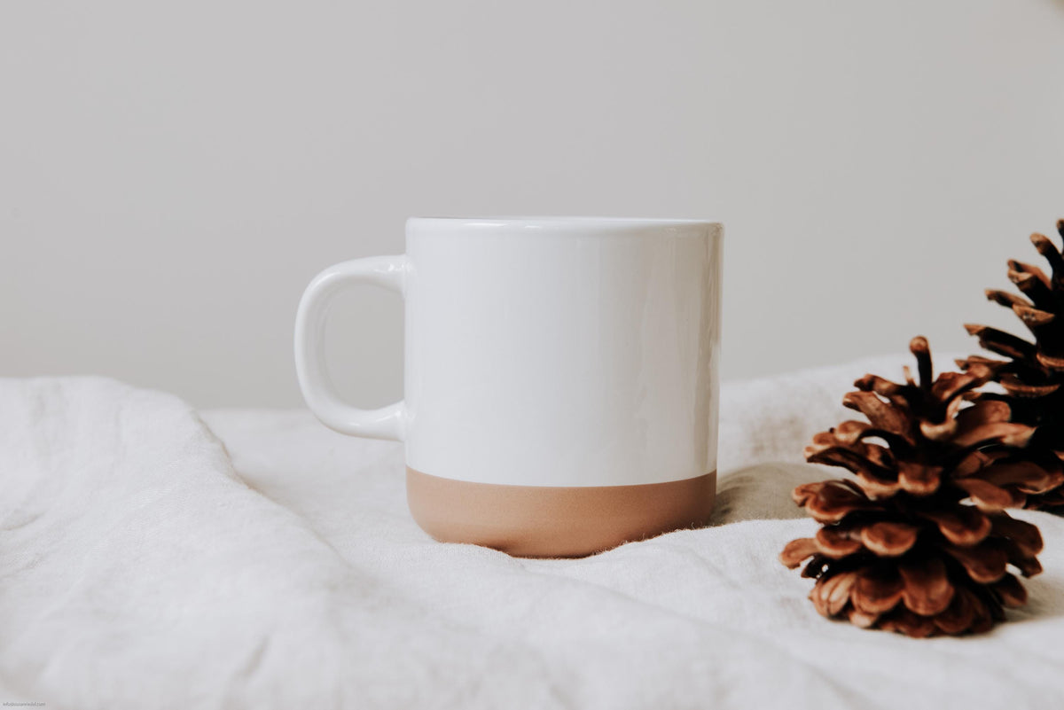 Personalized ceramic mug with your text | Stoneware mug with your own engraving | Natural and unglazed base