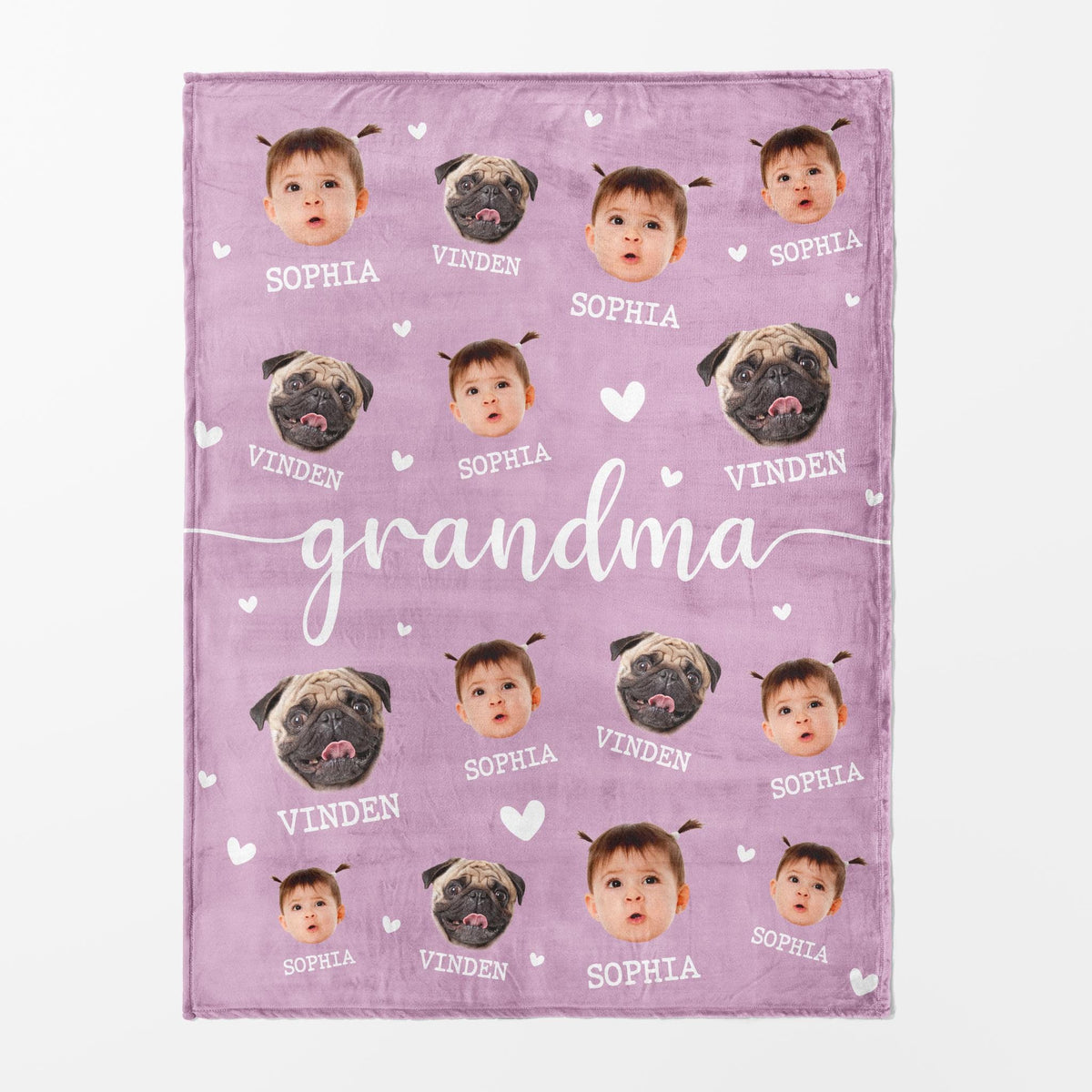 Mother s Day Gift for Nana,Grandma Gift, Personalized Photo Blanket,Custom Baby Photo Blanket for Grandma,Grandma Blanket with Baby Face
