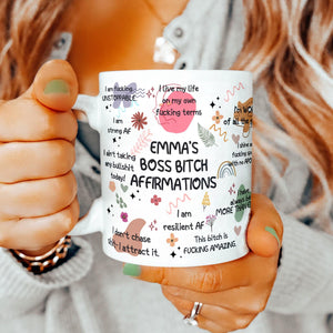 Bad B*Tch Affirmations Funny Mug For Coworkers, Friends, Self Gift, Daily Reminder Cup, Swear Mug, Swear Affirmation, Positive Vibes Mug