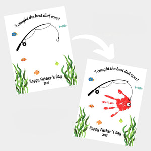 Father's Day Handprint Craft Canvas | Gift For Dad | Father's Day Craft Printable | Best Dad Gift | Fishing Craft | Father's Day Gift