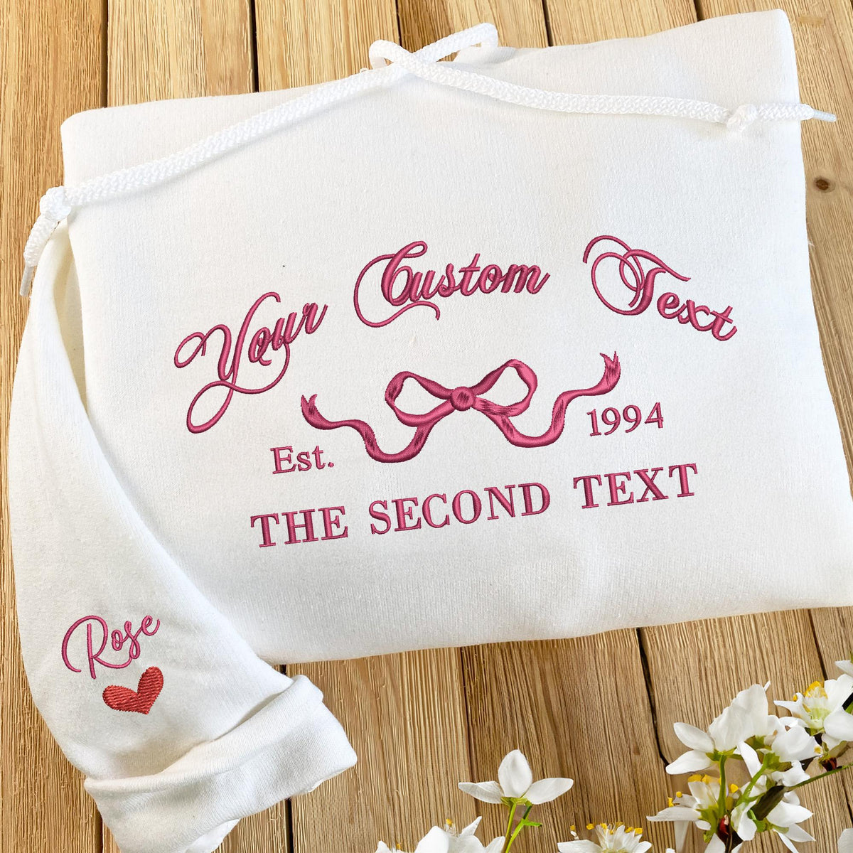 Embroidered Sorority Shirt, Girls Trip Sweatshirt, Coquette Sorority Tee, Custom Text Shirt, Custom College Sorority Crewnecks, BFF Gift