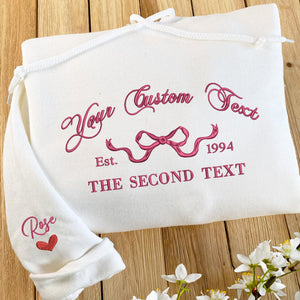 Embroidered Sorority Shirt, Girls Trip Sweatshirt, Coquette Sorority Tee, Custom Text Shirt, Custom College Sorority Crewnecks, BFF Gift