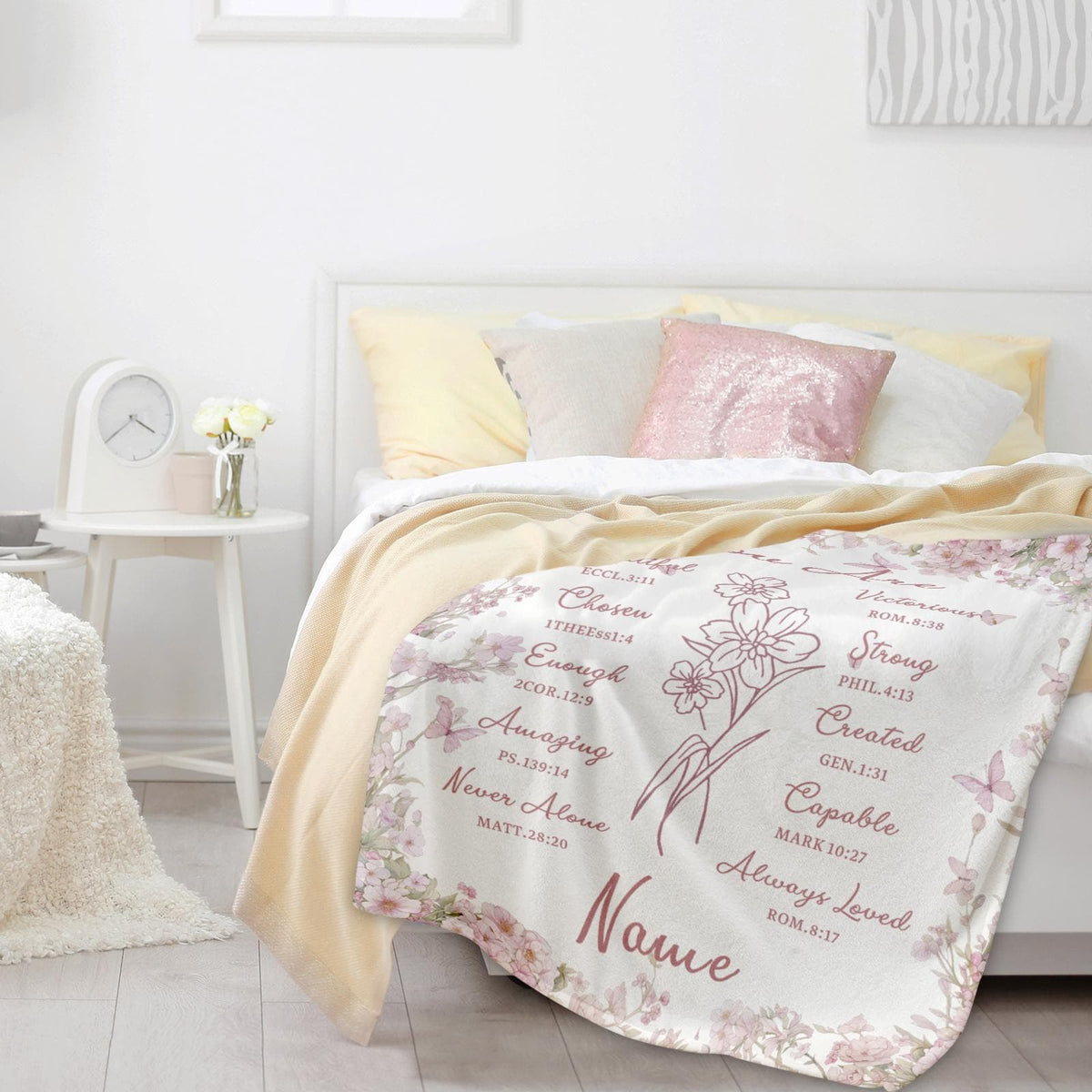 Custom Christian Gifts Blanket, Religious Gifts for Women, Personalized Name Blanket, Faith Gifts, Inspirational Gift for Girls Daughter