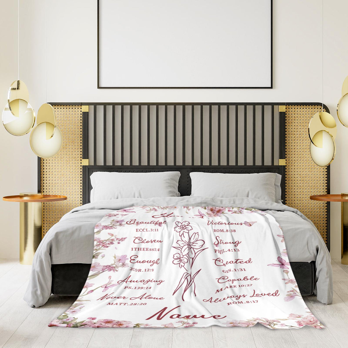 Custom Christian Gifts Blanket, Religious Gifts for Women, Personalized Name Blanket, Faith Gifts, Inspirational Gift for Girls Daughter