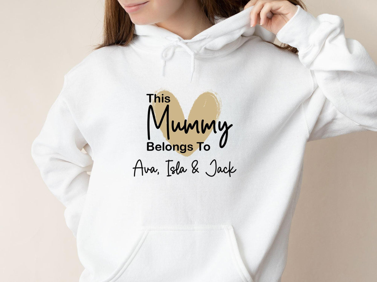 Mummy Hoodie, This Mummy Belongs, Custom Mama Jumper, Personalised Jumper, New Mum Gift, Mama Birthday Gift, Mom To Be Top, New Mummy Hoodie