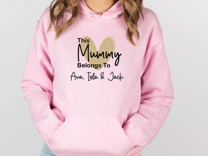 Mummy Hoodie, This Mummy Belongs, Custom Mama Jumper, Personalised Jumper, New Mum Gift, Mama Birthday Gift, Mom To Be Top, New Mummy Hoodie