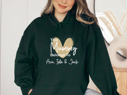 Mummy Hoodie, This Mummy Belongs, Custom Mama Jumper, Personalised Jumper, New Mum Gift, Mama Birthday Gift, Mom To Be Top, New Mummy Hoodie