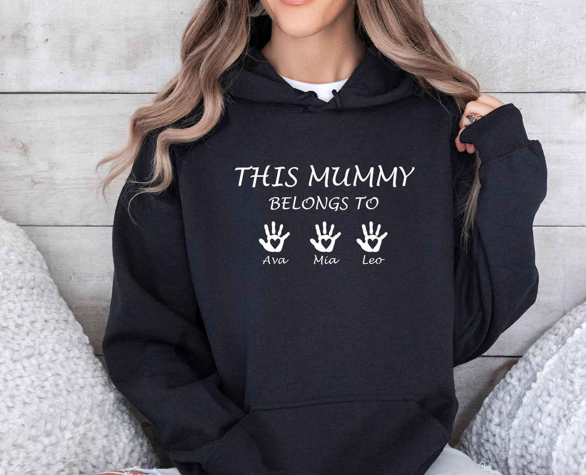 This Mummy Belongs, Custom Mama Hoodie, Personalised Mum, Mummy Gift, New Mom Gift, Mother's Day Gift, Mothers Day Hoodie, Mum Birthday Gift