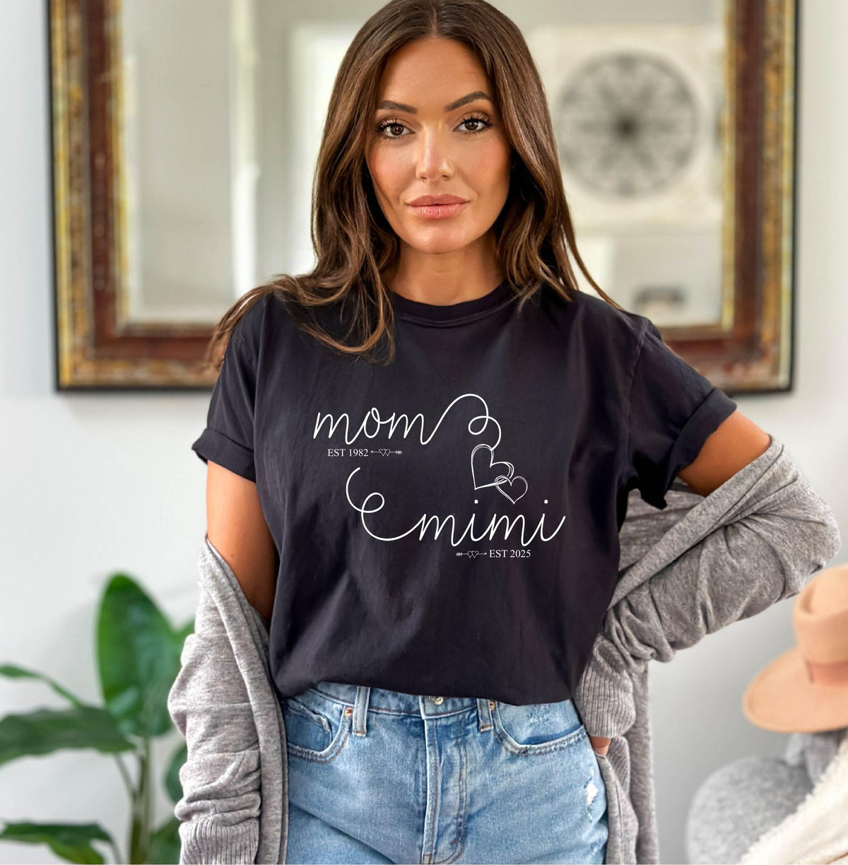 Mom Mimi Shirt, Custom Est. Mimi Shirt, Mimi Birthday Gift for New Mimi, Mothers Day Gift for Mimi Shirt, New Mama Gift
