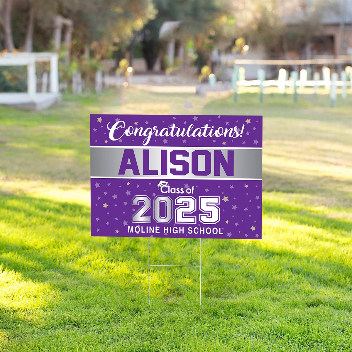 Graduation Senior 18 x24 double sided Sign 2025 with H-Stake - Graduate Yard Sign - Graduation - 2025 Graduate Banner - High School Grad