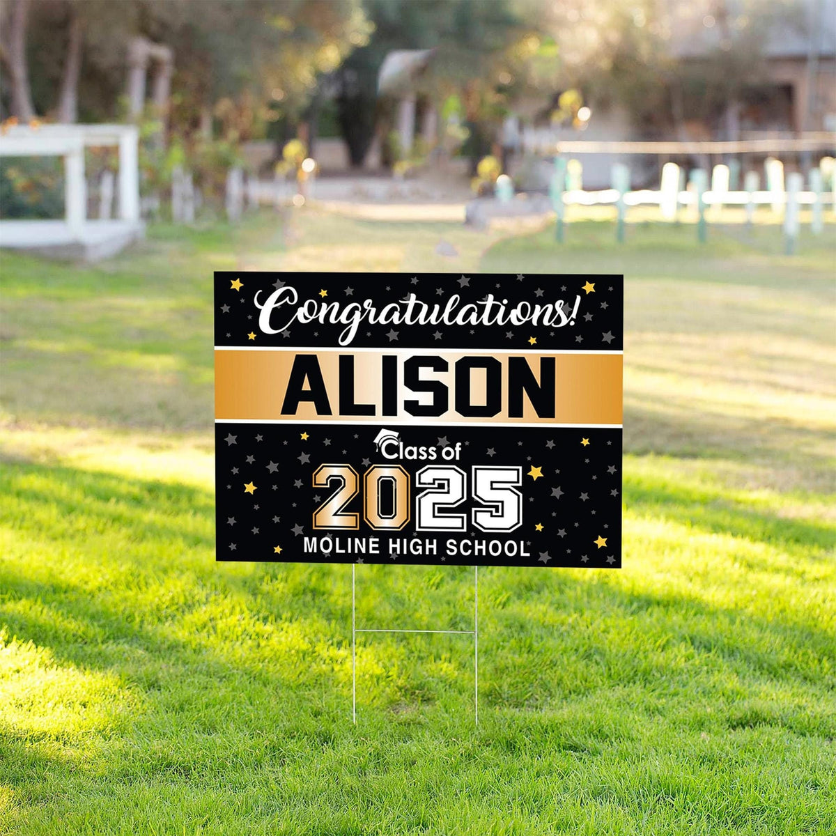 Graduation Senior 18 x24 double sided Sign 2025 with H-Stake - Graduate Yard Sign - Graduation - 2025 Graduate Banner - High School Grad