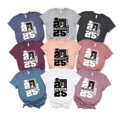 Proud Family Custom Graduation 2025 Shirt,Personalized Graduation Family Shirts,Group Graduation Photo Shirt,Family of Class of 2025 Shirt