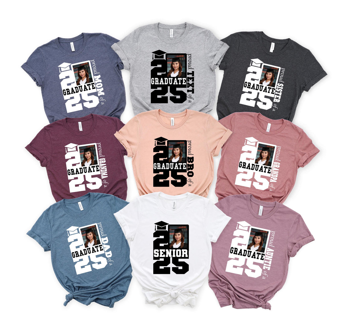 Proud Family Custom Graduation 2025 Shirt,Personalized Graduation Family Shirts,Group Graduation Photo Shirt,Family of Class of 2025 Shirt