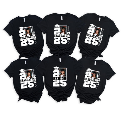 Proud Family Custom Graduation 2025 Shirt,Personalized Graduation Family Shirts,Group Graduation Photo Shirt,Family of Class of 2025 Shirt
