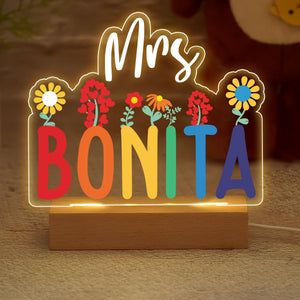 Custom Name Sign for Desk, Lighted Acrylic Nameplate, Gift for Teacher, Personalized Name Desk Plate for Teacher Night Light