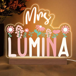 Custom Name Sign for Desk, Lighted Acrylic Nameplate, Gift for Teacher, Personalized Name Desk Plate for Teacher Night Light