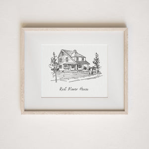 Custom House Sketch Print,House Drawing From Photo,Housewarming gift, Realtor Closing Gift,First Home Gift, House Portrait,Sketch from Photo