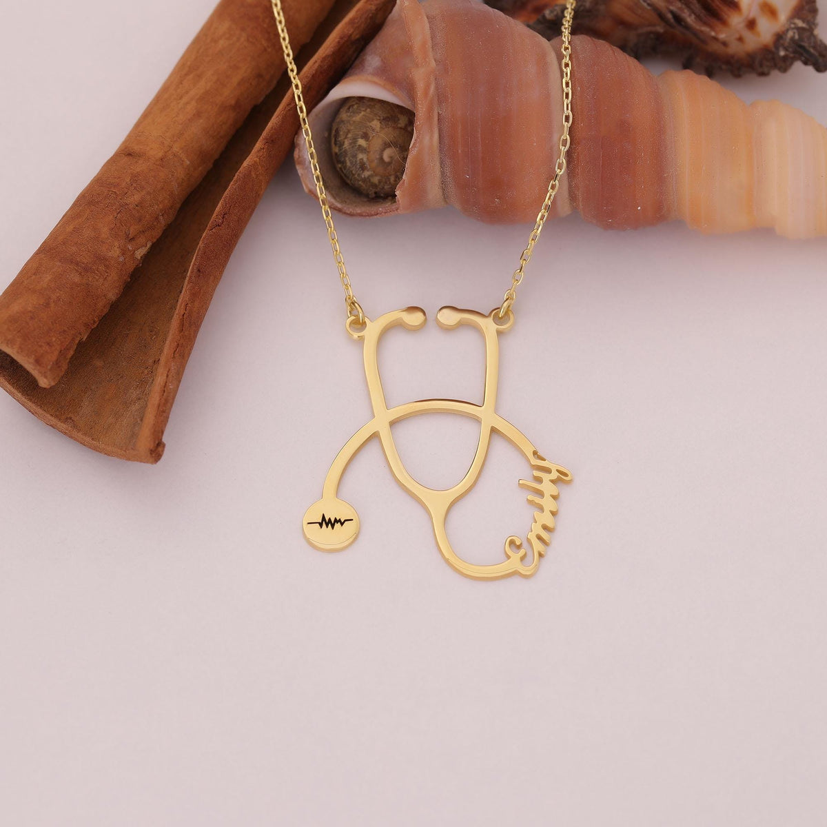 Custom Stethoscope Name Necklace, Medical Jewelry Gift for Nurse or Doctor, Unique Graduation Gift, Valentine's Day Gift