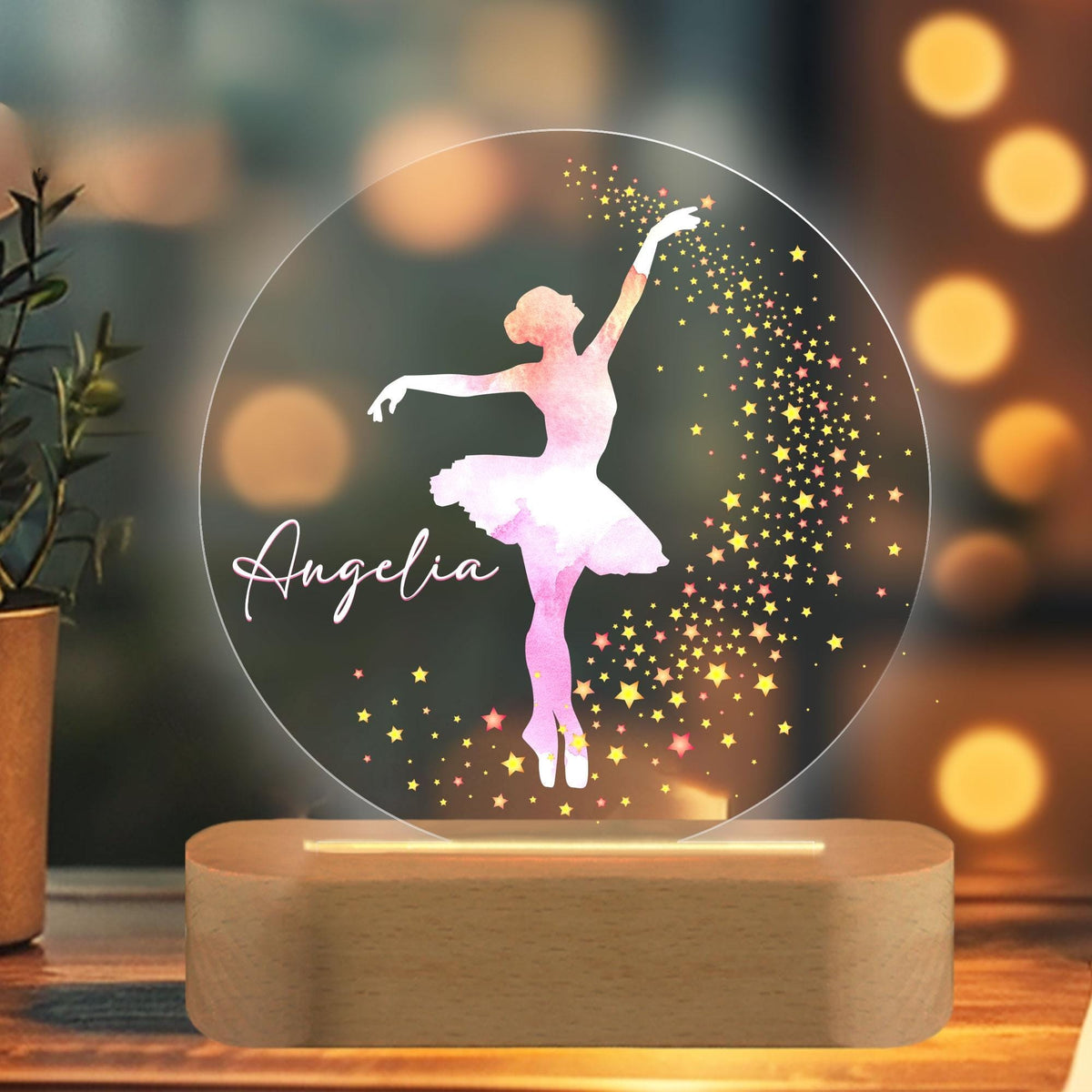Personalized Ballerina Night Light, Ballet Dance Gift, Custom Ballerina Gift, Nursery Room Decor, Gift for Girls, Children's Lights