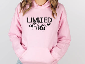 Birthday Hoodie, Personalised Hoodie, 40th Birthday Jumper, 1985 Hoodie, 50th Birthday Gift, 1965 Jumper, Limited Edition Top, 1975 Jumper