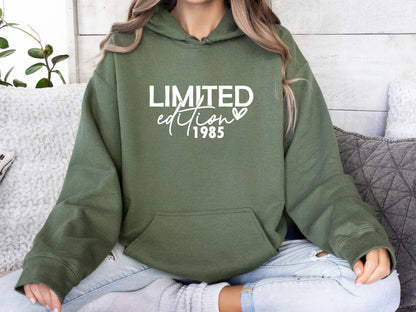 Birthday Hoodie, Personalised Hoodie, 40th Birthday Jumper, 1985 Hoodie, 50th Birthday Gift, 1965 Jumper, Limited Edition Top, 1975 Jumper