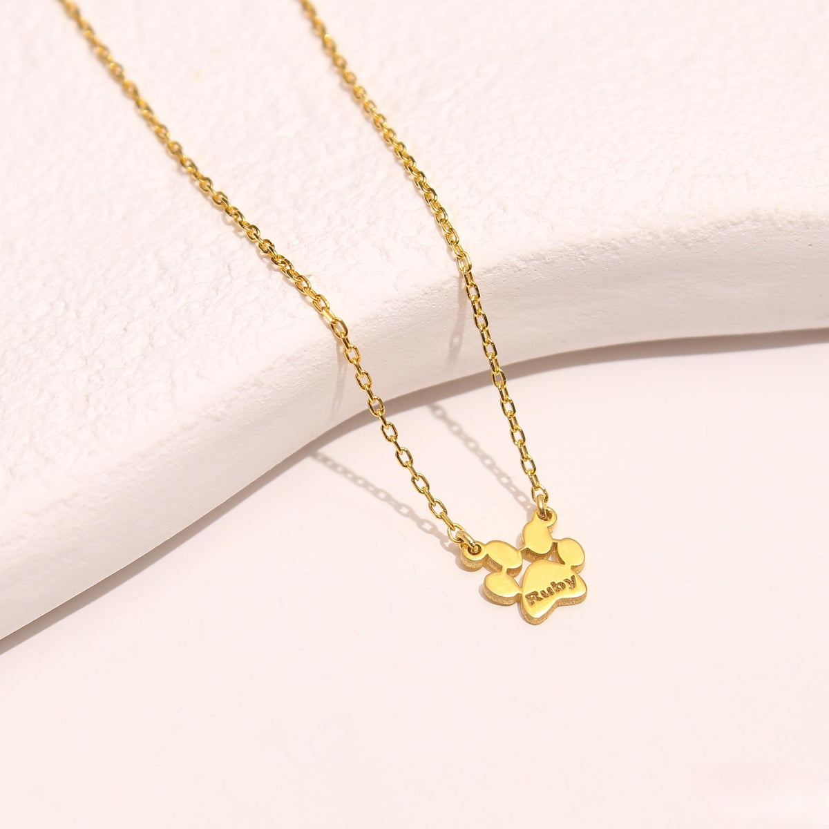 Paw Print Name Necklace,Personalized Dog Paw Necklace, Animal Necklace,Pet Necklace, Personalized Gifts,Pet Memorial Gift