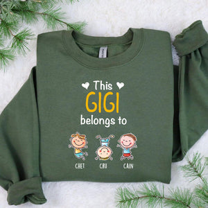 This Grandpa Belongs To Grandchild Name Shirt, Gift For Papa,Daddy Custom Names Sweatshirt, Best Grandpa Ever, Grandma Father Day Gift