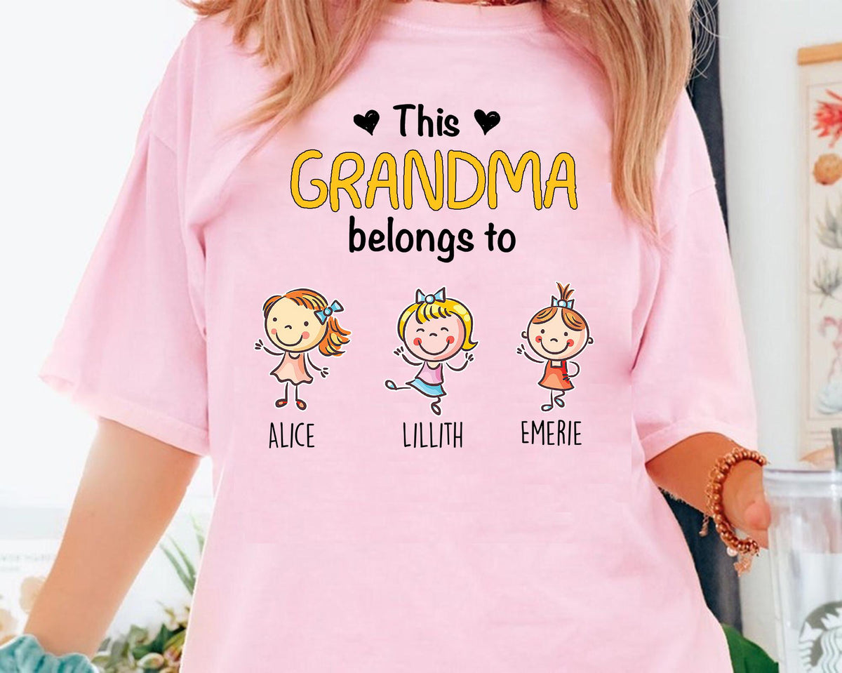 This Grandpa Belongs To Grandchild Name Shirt, Gift For Papa,Daddy Custom Names Sweatshirt, Best Grandpa Ever, Grandma Father Day Gift
