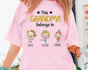 This Grandpa Belongs To Grandchild Name Shirt, Gift For Papa,Daddy Custom Names Sweatshirt, Best Grandpa Ever, Grandma Father Day Gift
