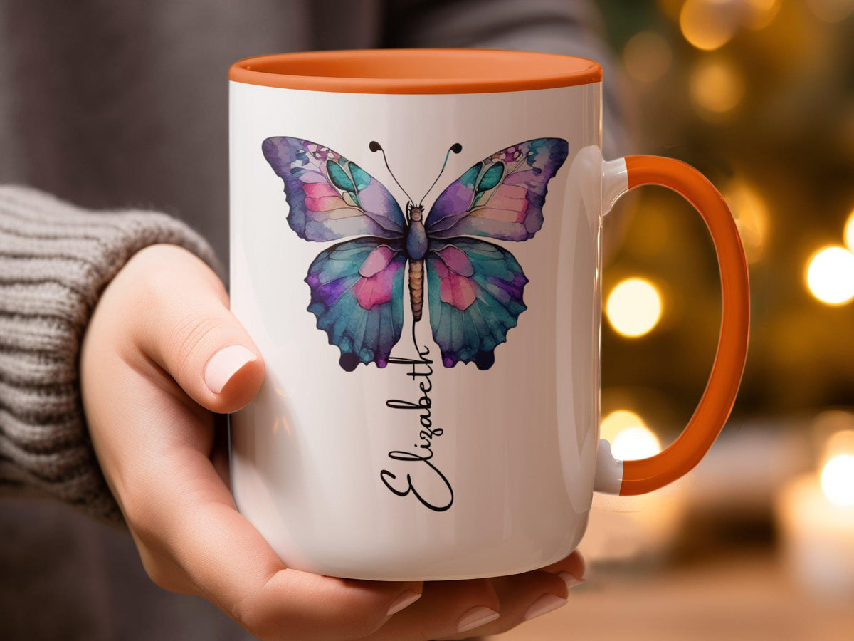 Butterfly Custom Name Mug, Butterfly Lover Gift, Butterfly Mug, Butterfly Gift, butterfly cup, butterfly lovers gift, butterfly coffee mug